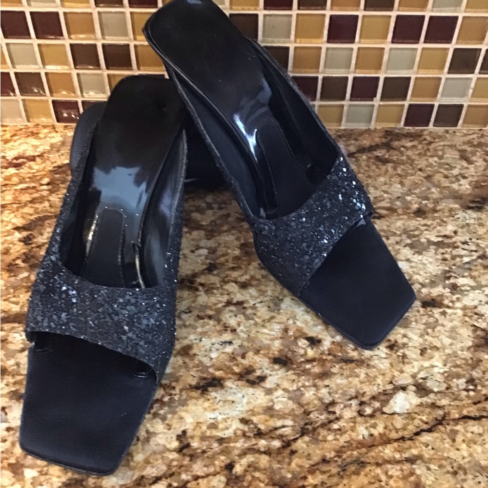 BCBG Black Sparkle Heels